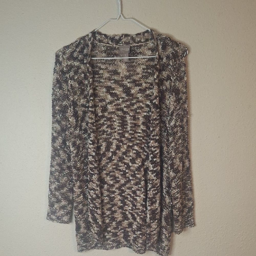 Chico's Women's Brown and Tan Cardigan size 1